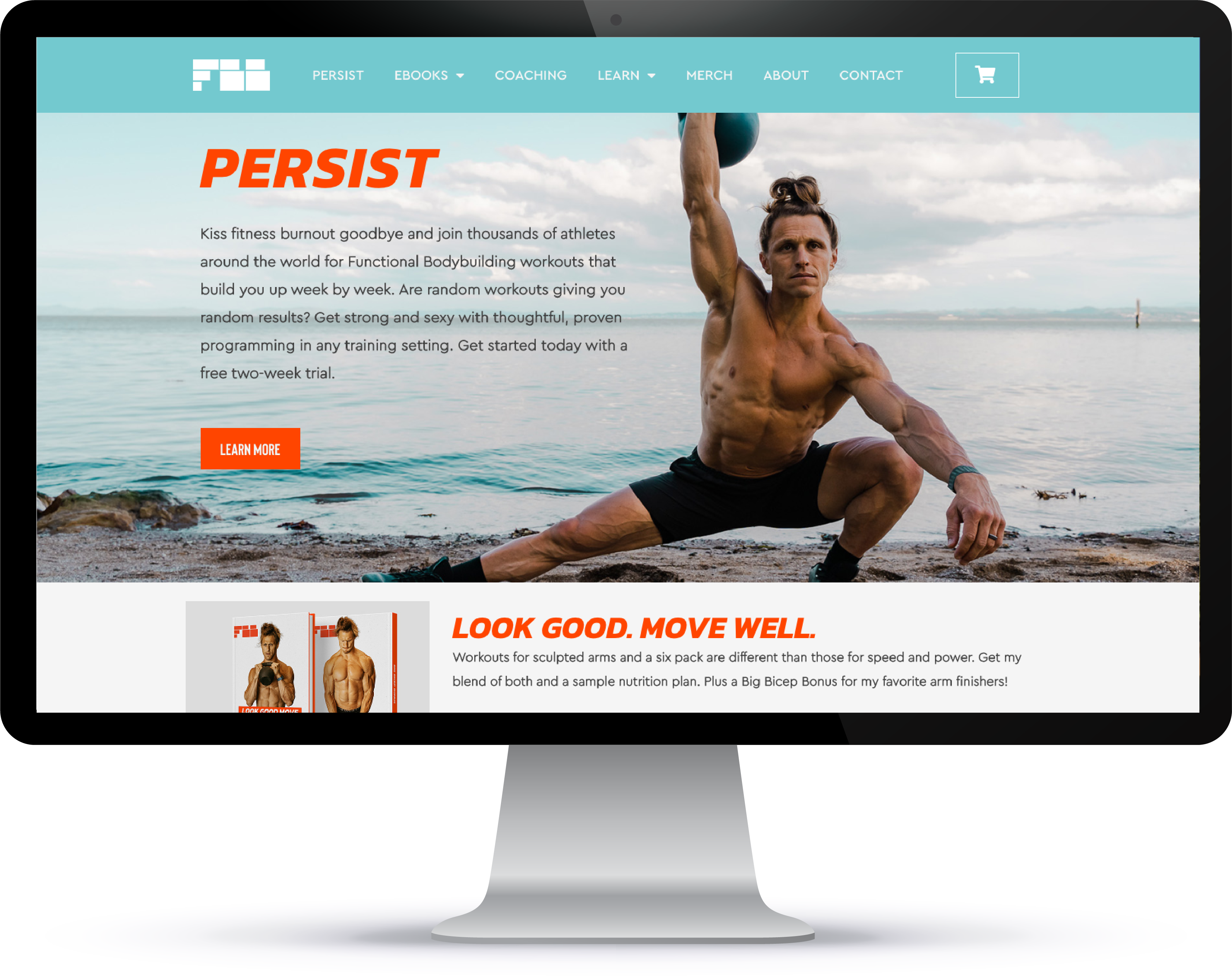 Functional Body Building homepage, a WP Engine WooCommerce customer