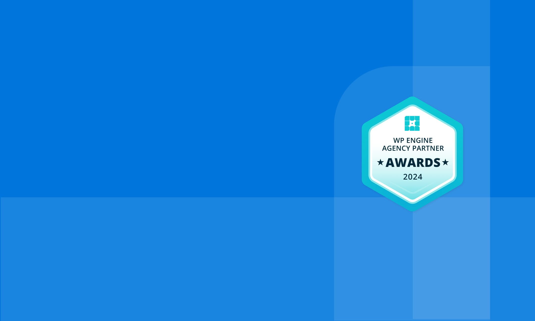 background image with agency partner award logo