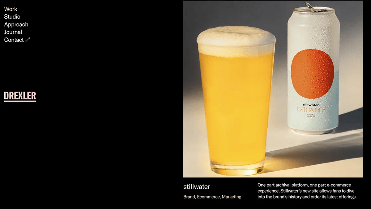 A screengrab from WP Engine agency partner Drexler's portfolio page.