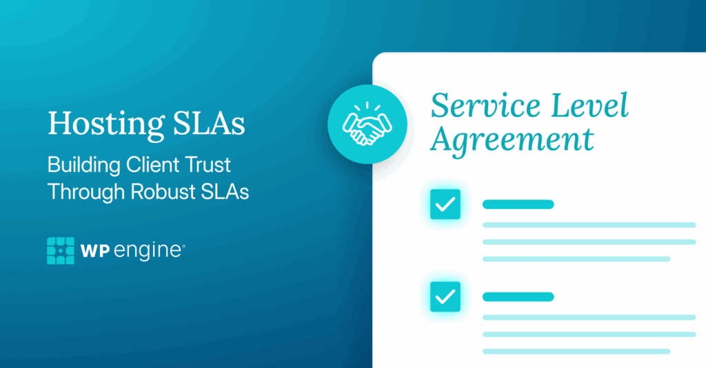 A banner featuring the title Hosting SLAs: Building Client Trust Through Robust SLAs